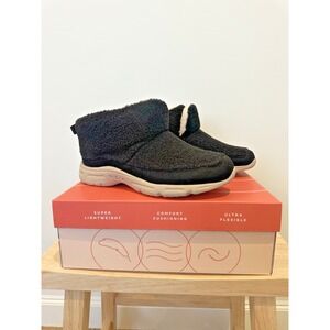 Easy Spirit Womens Brindle 2 Black Faux Fur Sherpa 10 M Ankle Boots